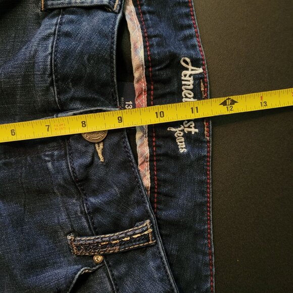 Amethyst Jeans Size 13 Slim Bootcut Electra Mid Rise Medium Dark Wash Stretch - Picture 7 of 12